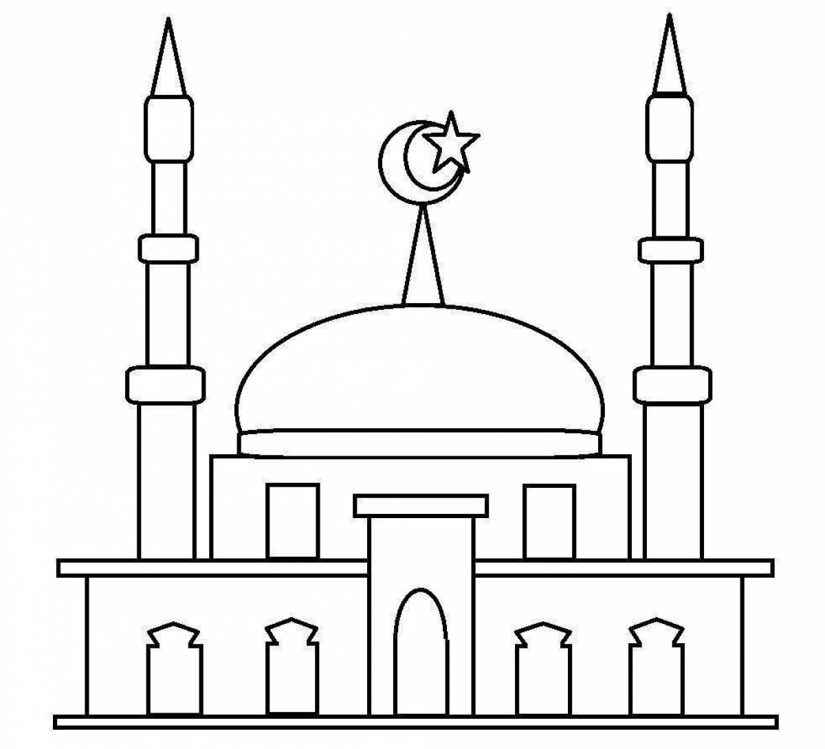 Восхитительная раскраска мечети для детей