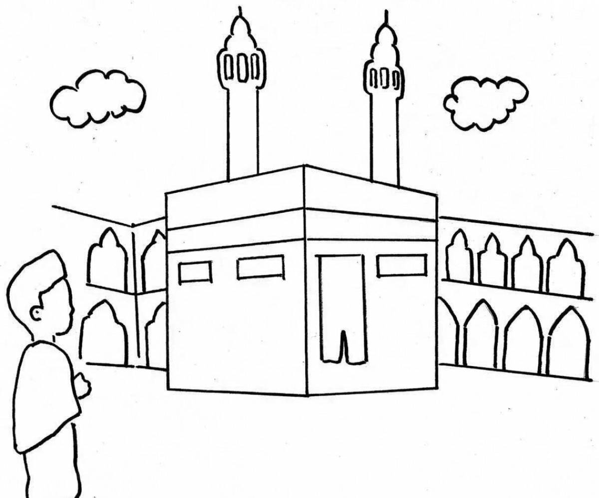 Living mosque coloring book for kids