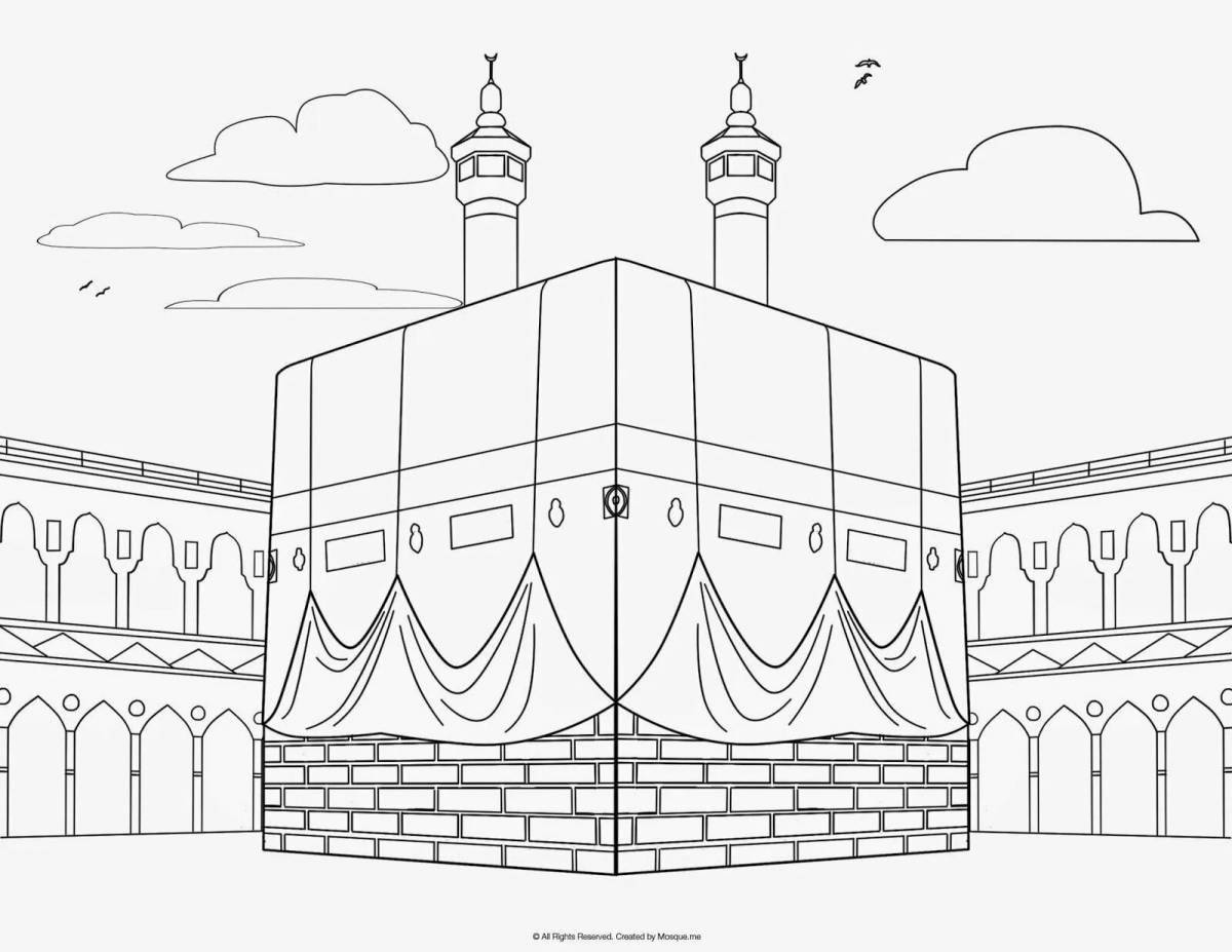 Playtime mosque coloring pages for kids