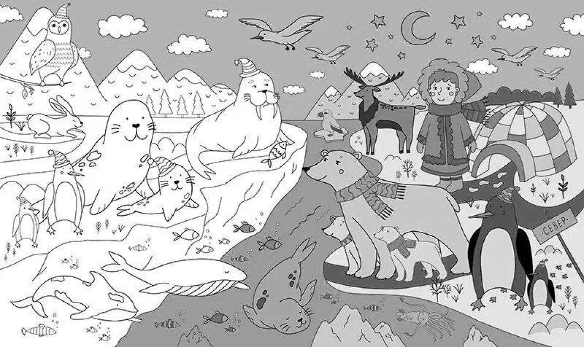 Gorgeous arctic animals coloring pages for kids