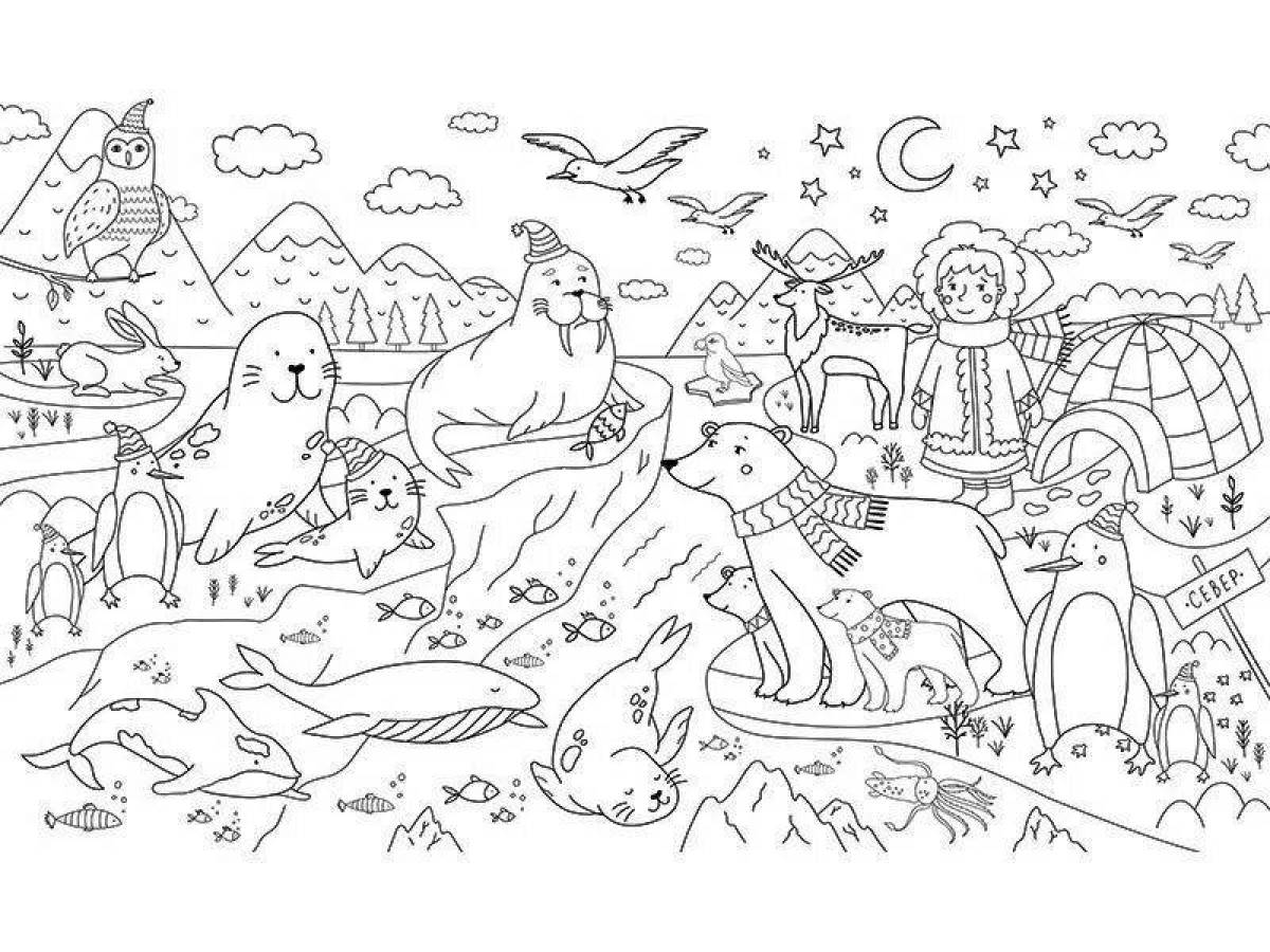 Dazzling arctic animals coloring pages for kids