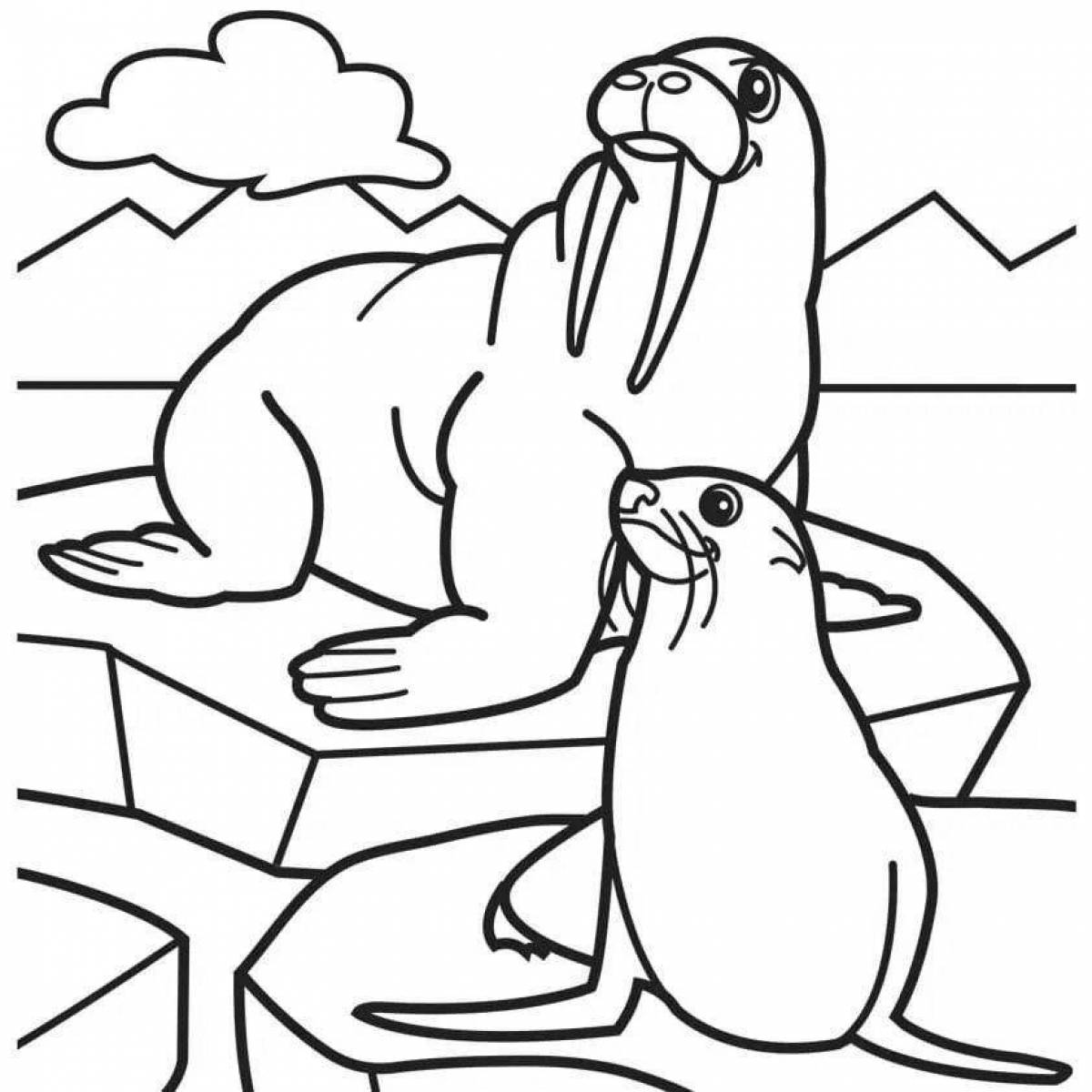 Perfect arctic animals coloring pages for kids