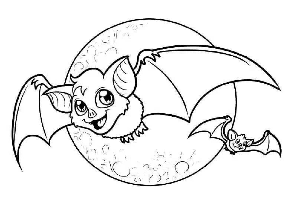 Adorable bat coloring book for kids