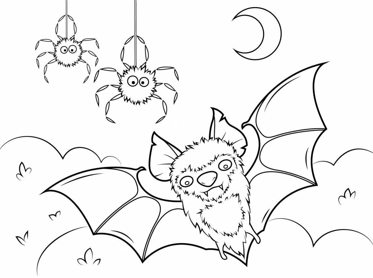 Bright bat coloring pages for kids