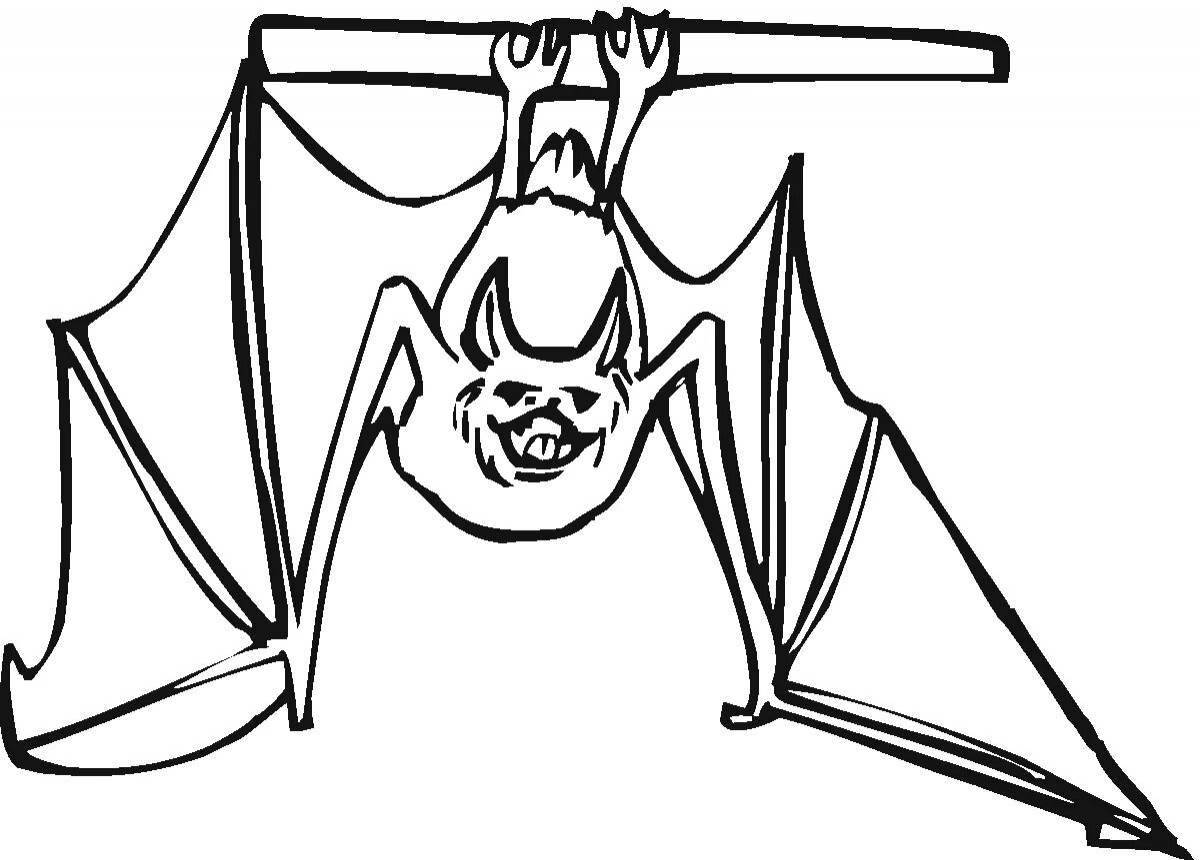 Funny bat coloring pages for kids
