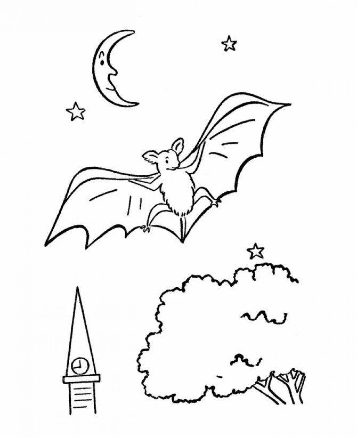 Joyful bat coloring pages for kids