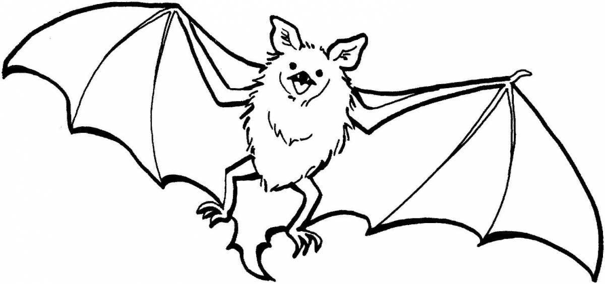 Outstanding bats coloring page for kids