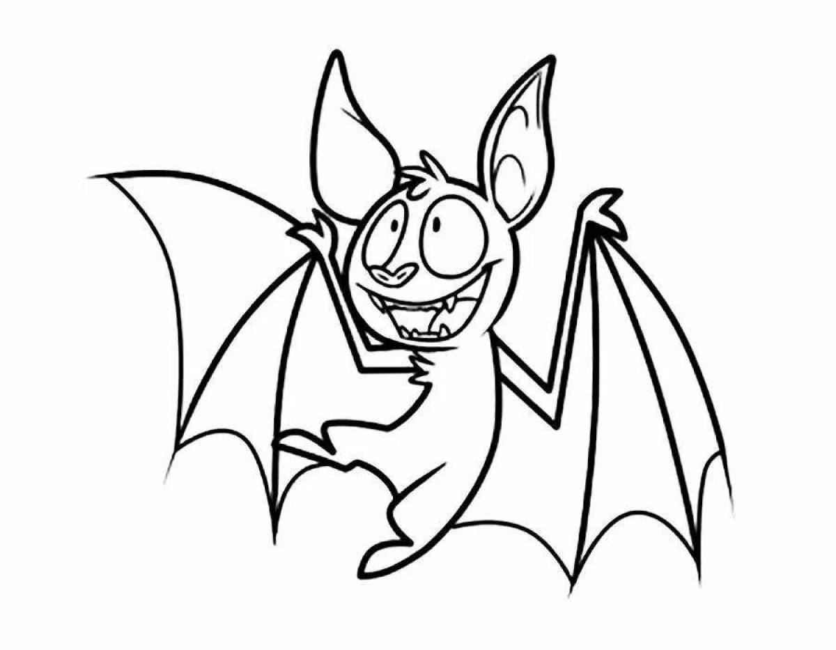 Fancy bat coloring pages for kids