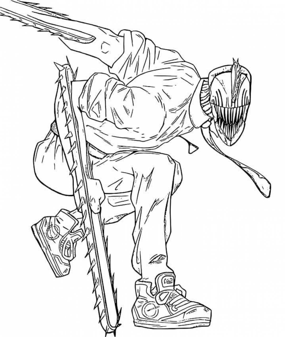 Detailed Chainsaw Coloring Page