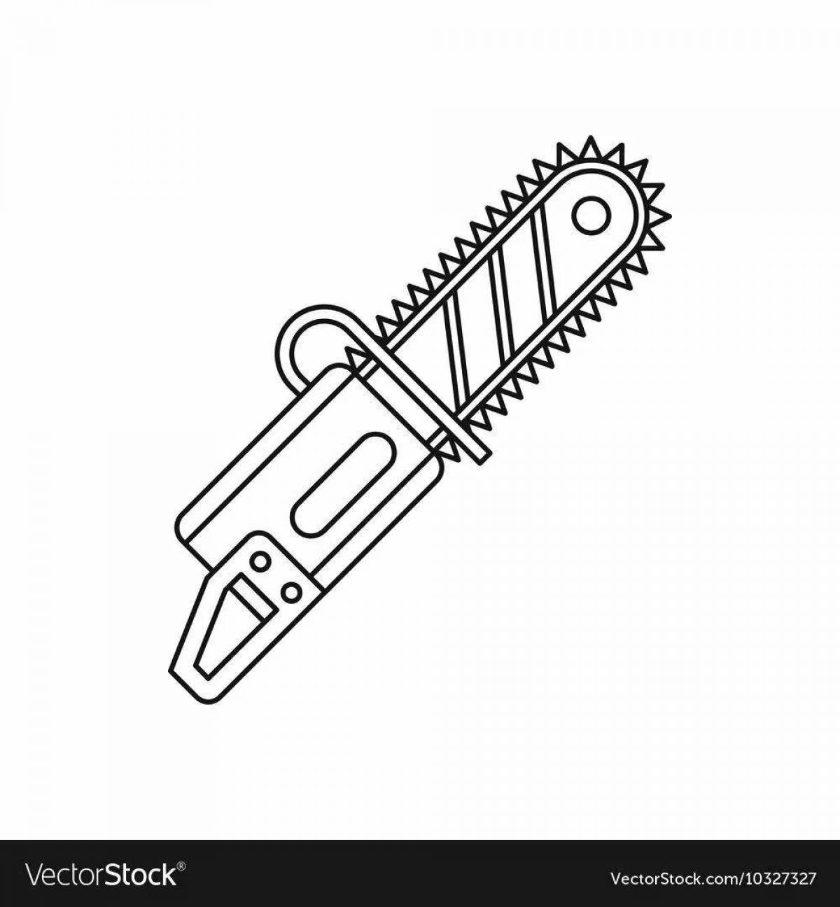 Chainsaw Fun Coloring Page