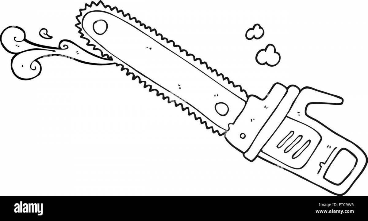 Bold Chainsaw Coloring Page