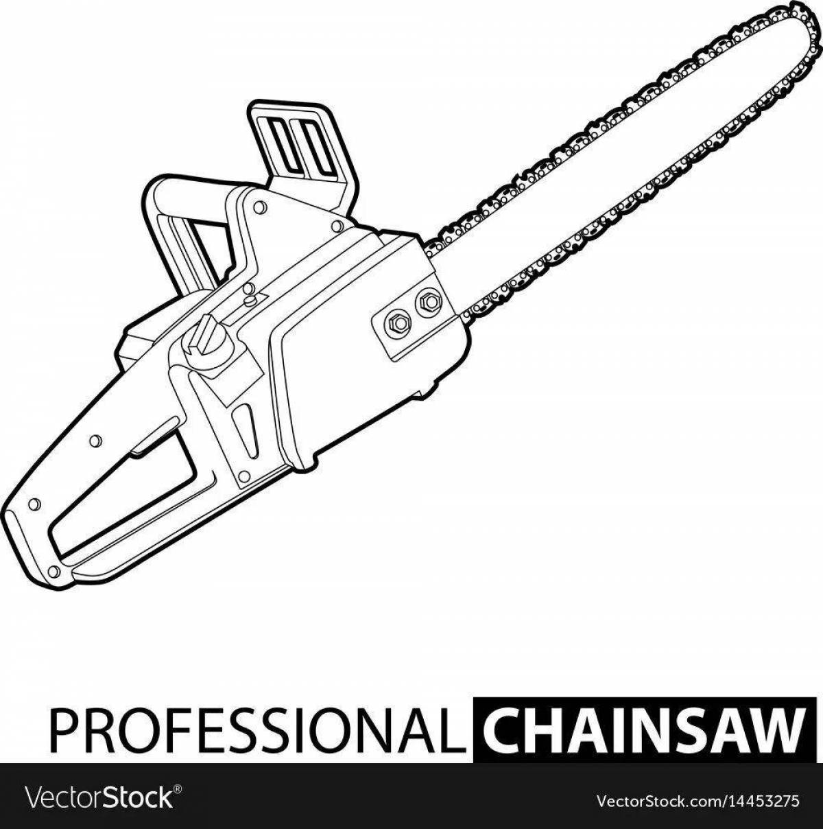 Glowing chainsaw coloring page