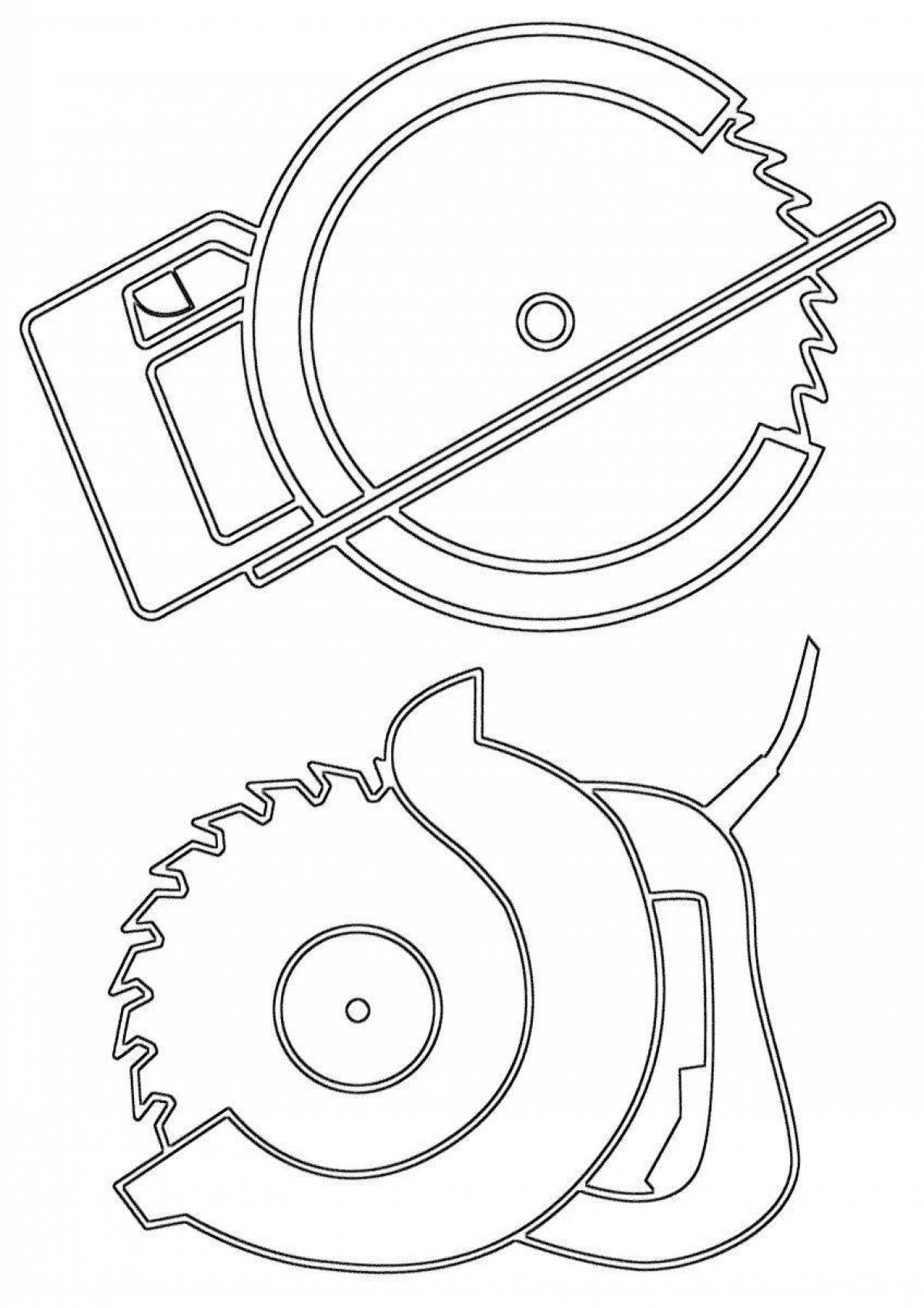 Crazy Chainsaw Coloring Page