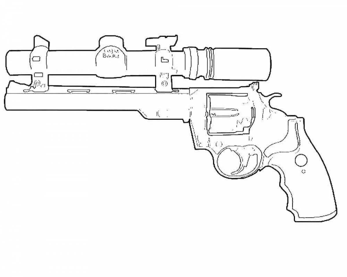 Dramatic machine gun coloring page