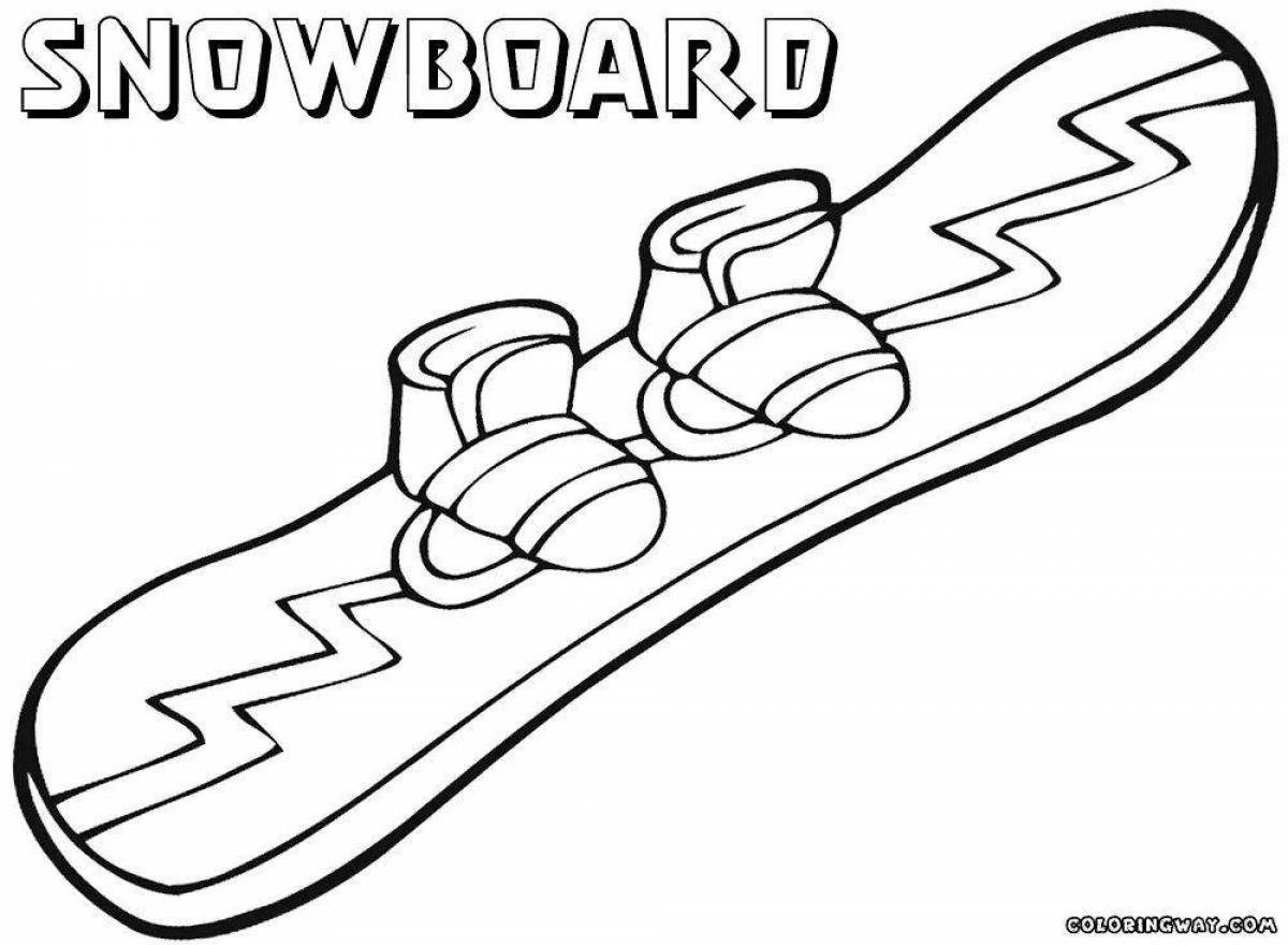 Amazing snowboard coloring page