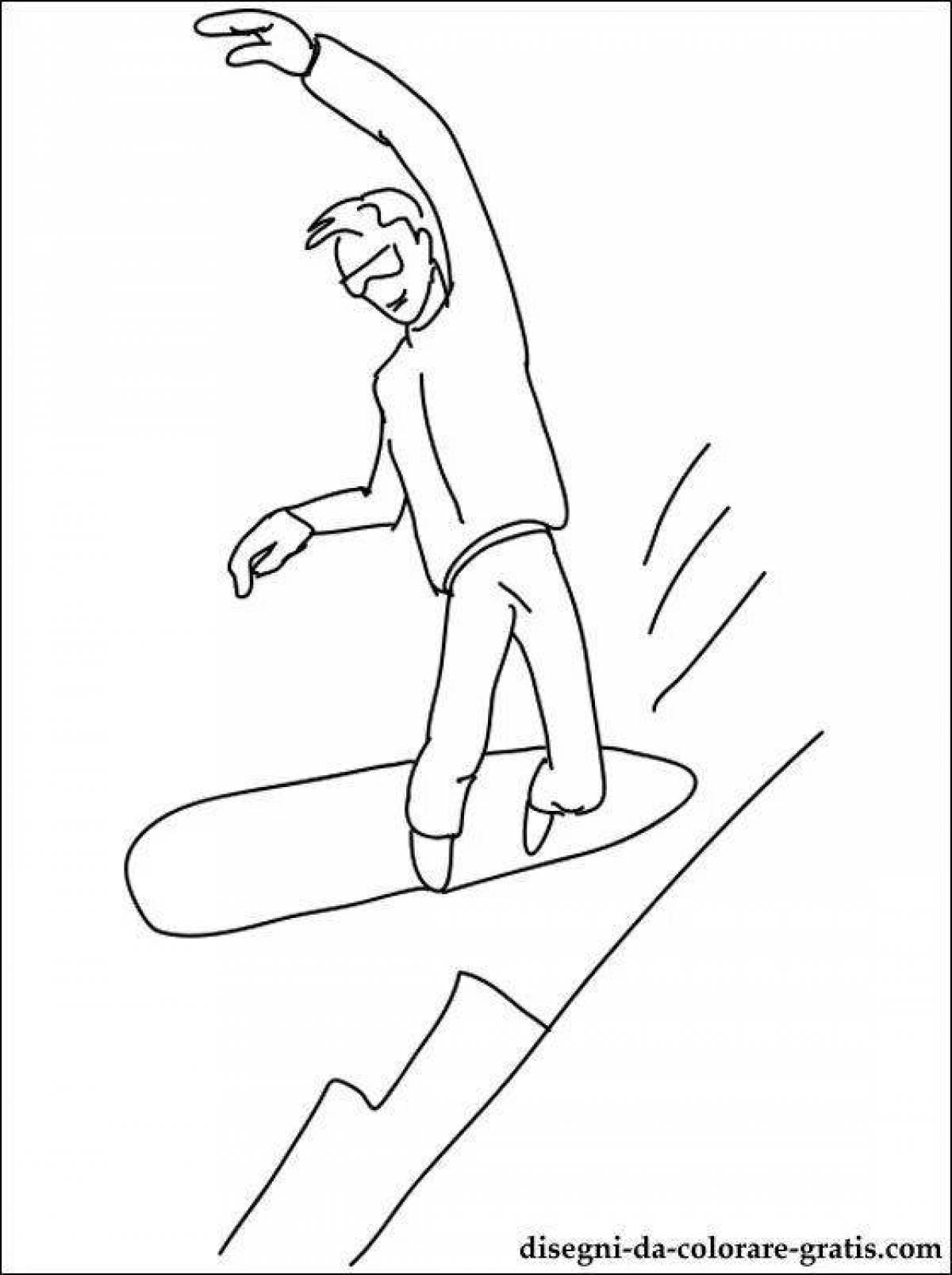 Great snowboard coloring book