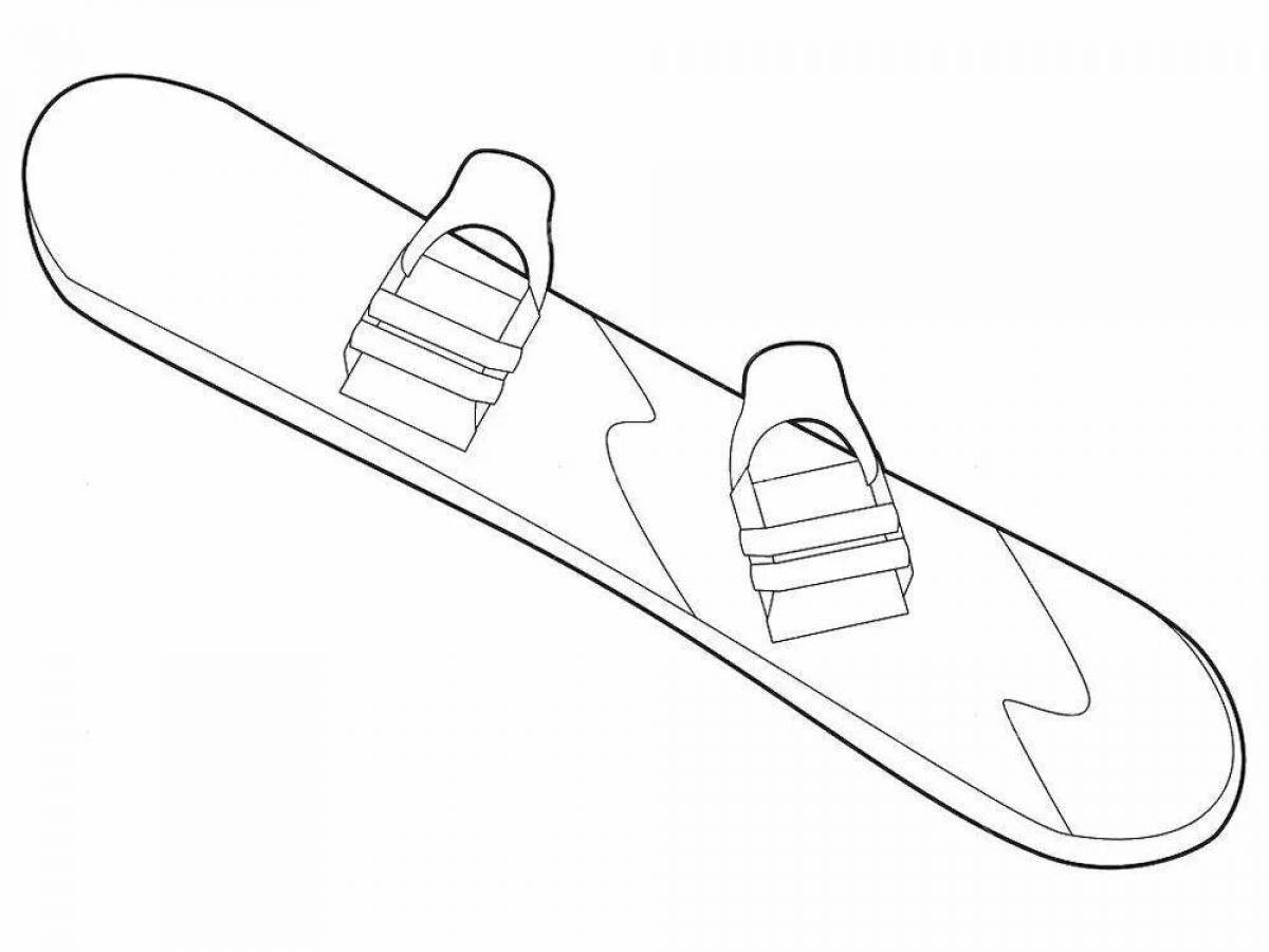 Tempting snowboard coloring page