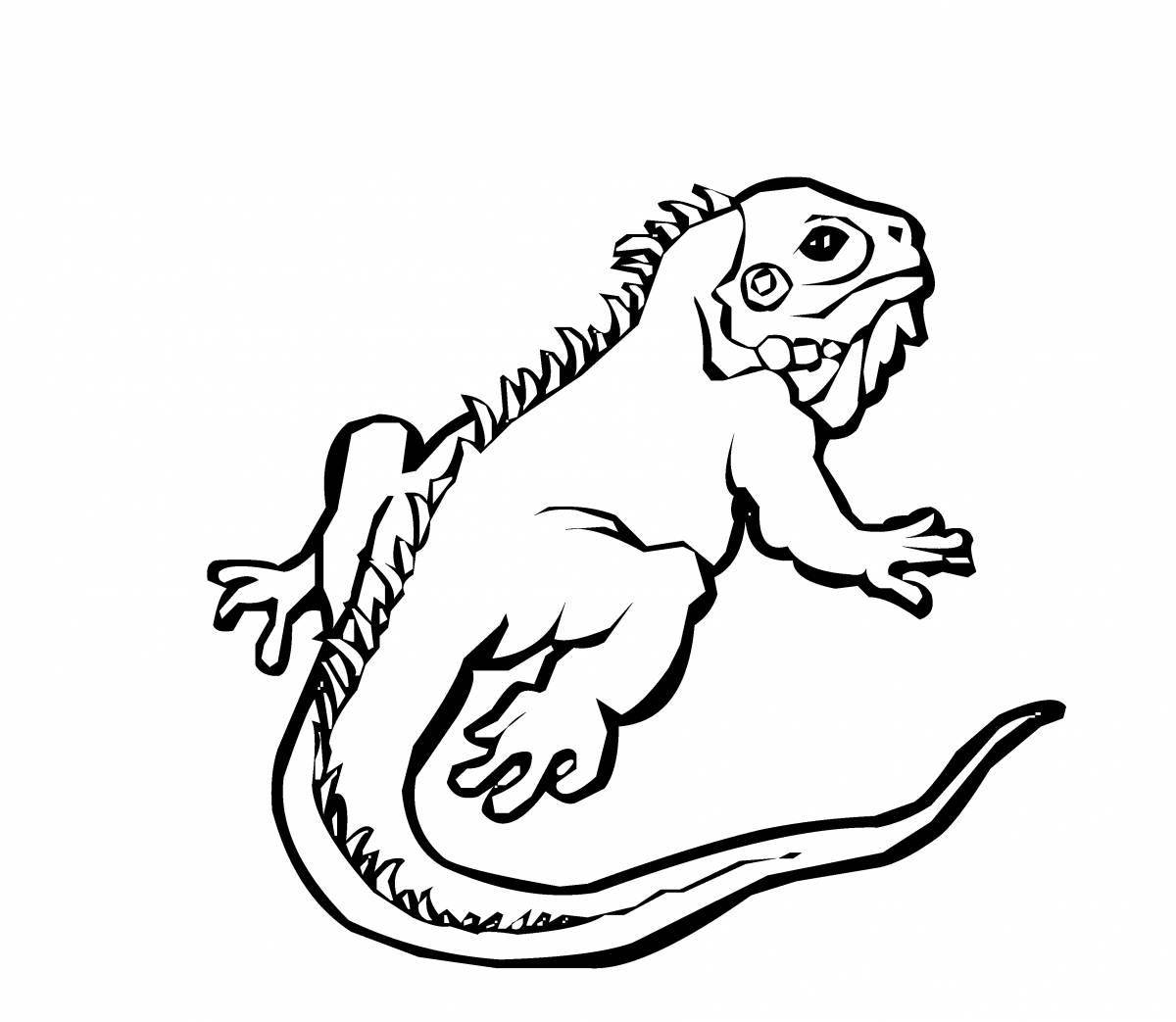 Dazzling iguana coloring page