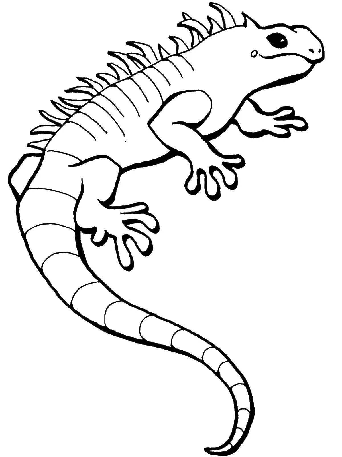 Spectacular iguana coloring page
