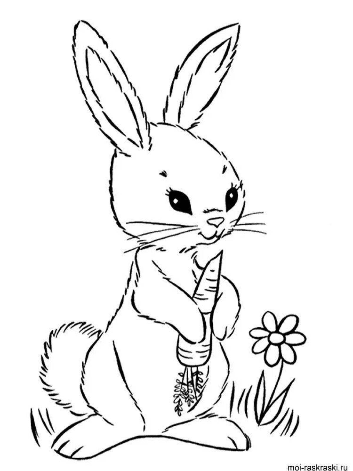 Cozy coloring rabbit image