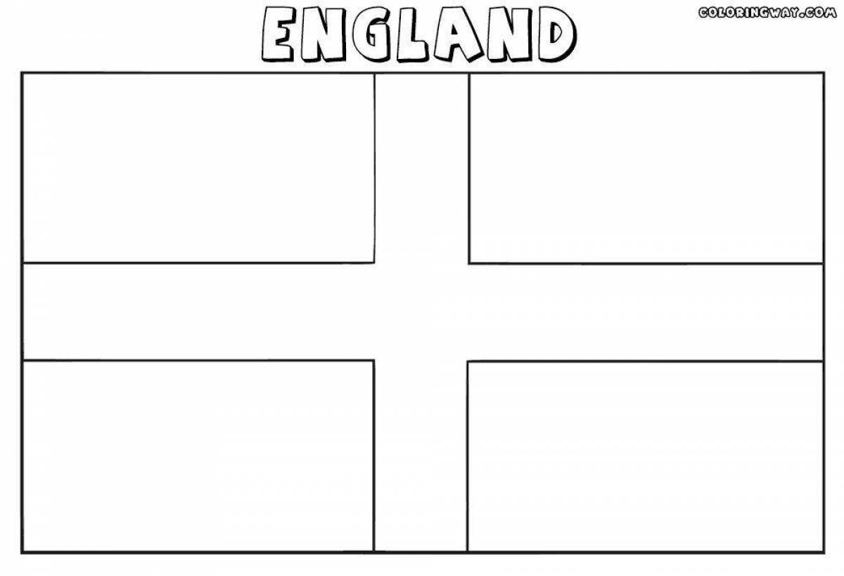 Gorgeous England flag coloring page