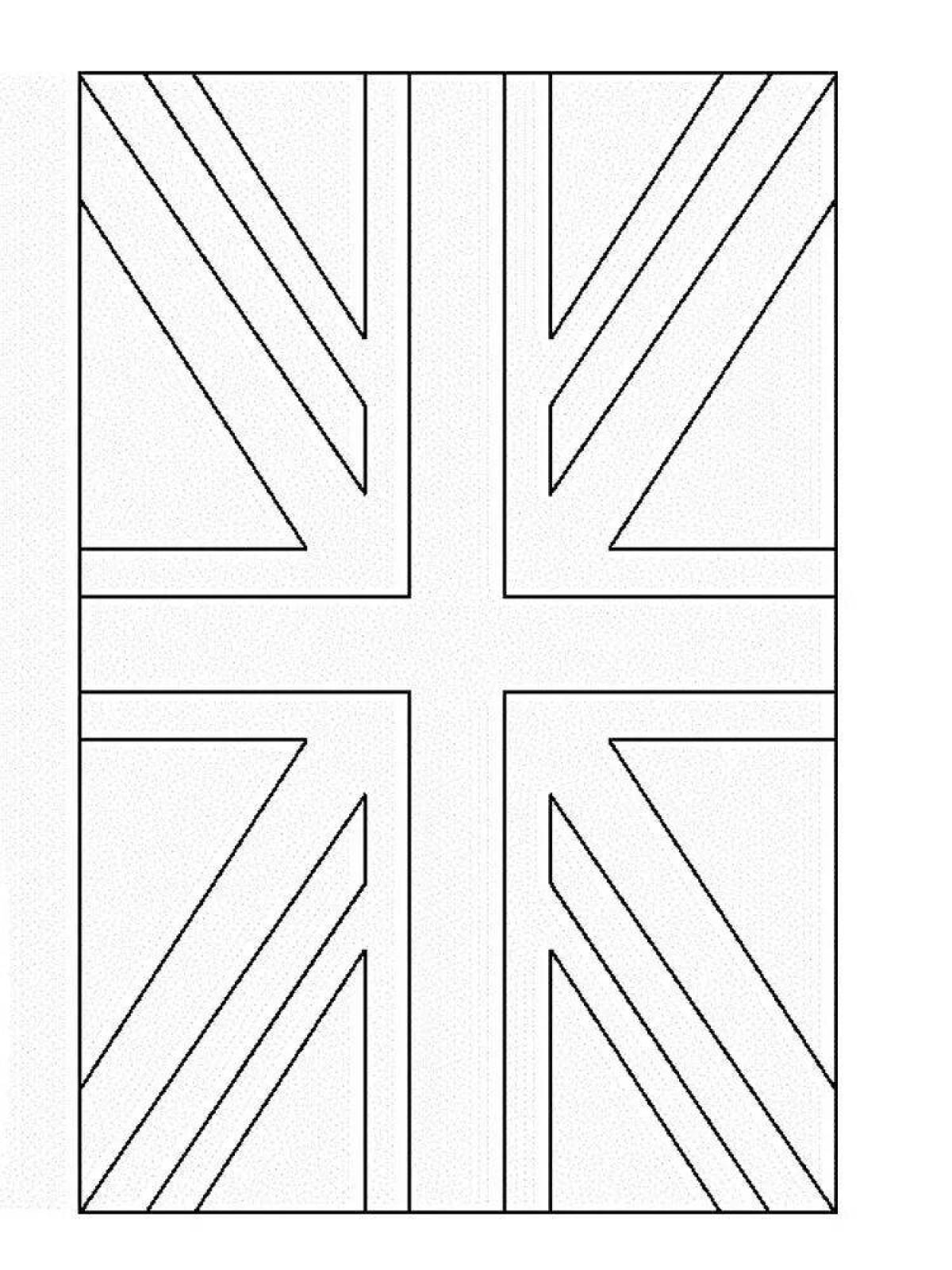 Потрясающая страница раскраски с флагом англии