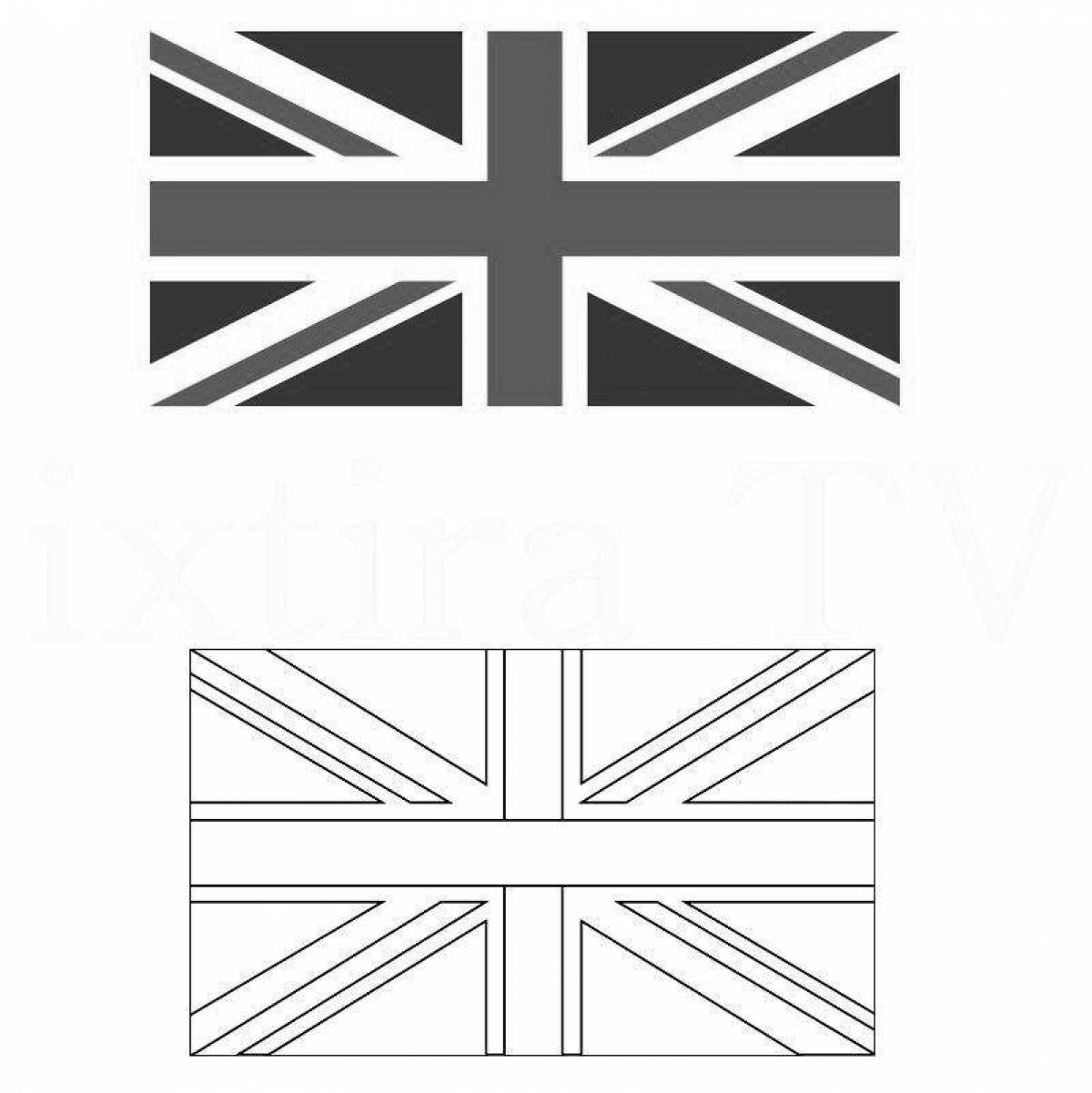 Раскраска изысканный флаг англии
