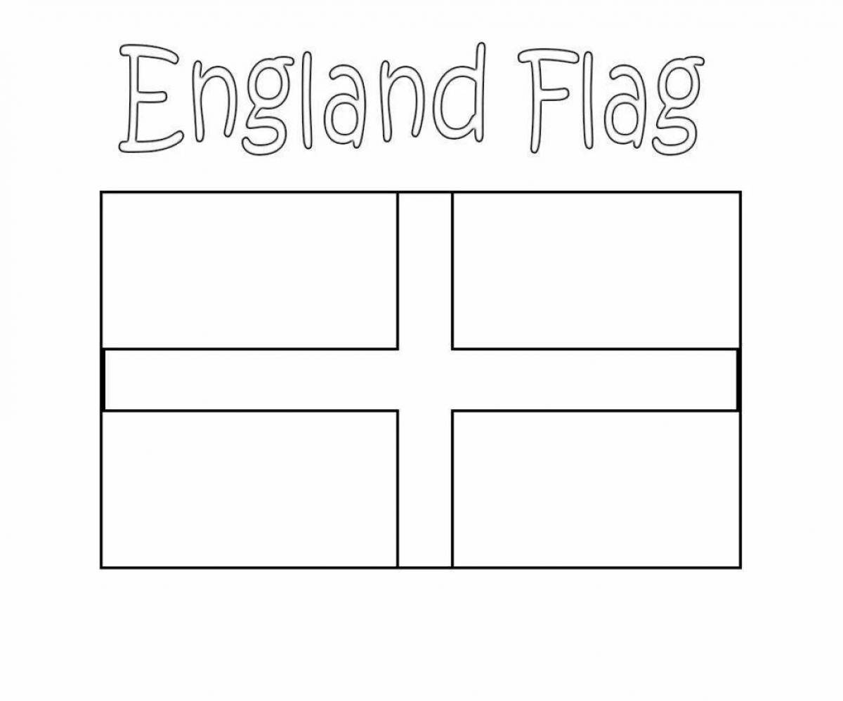 Dazzling england flag coloring page
