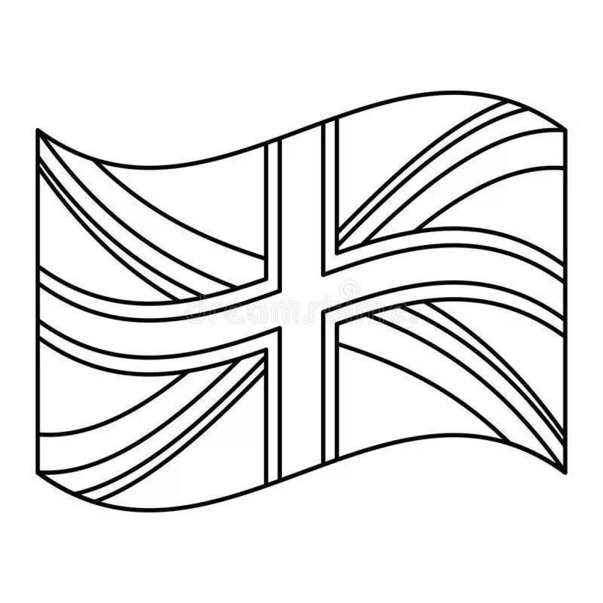 Раскраска грандиозный флаг англии
