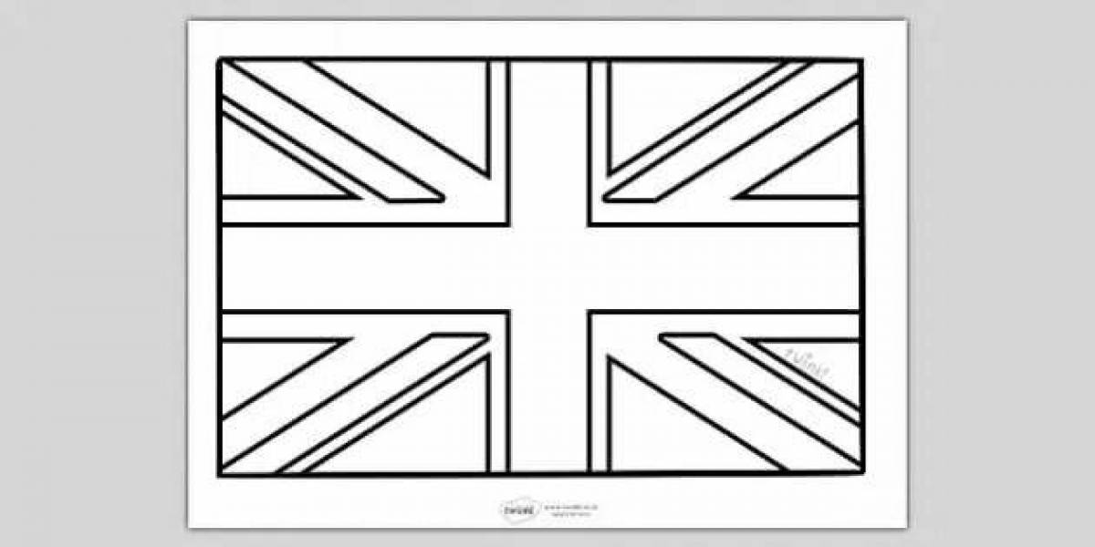 Яркая страница раскраски флага англии