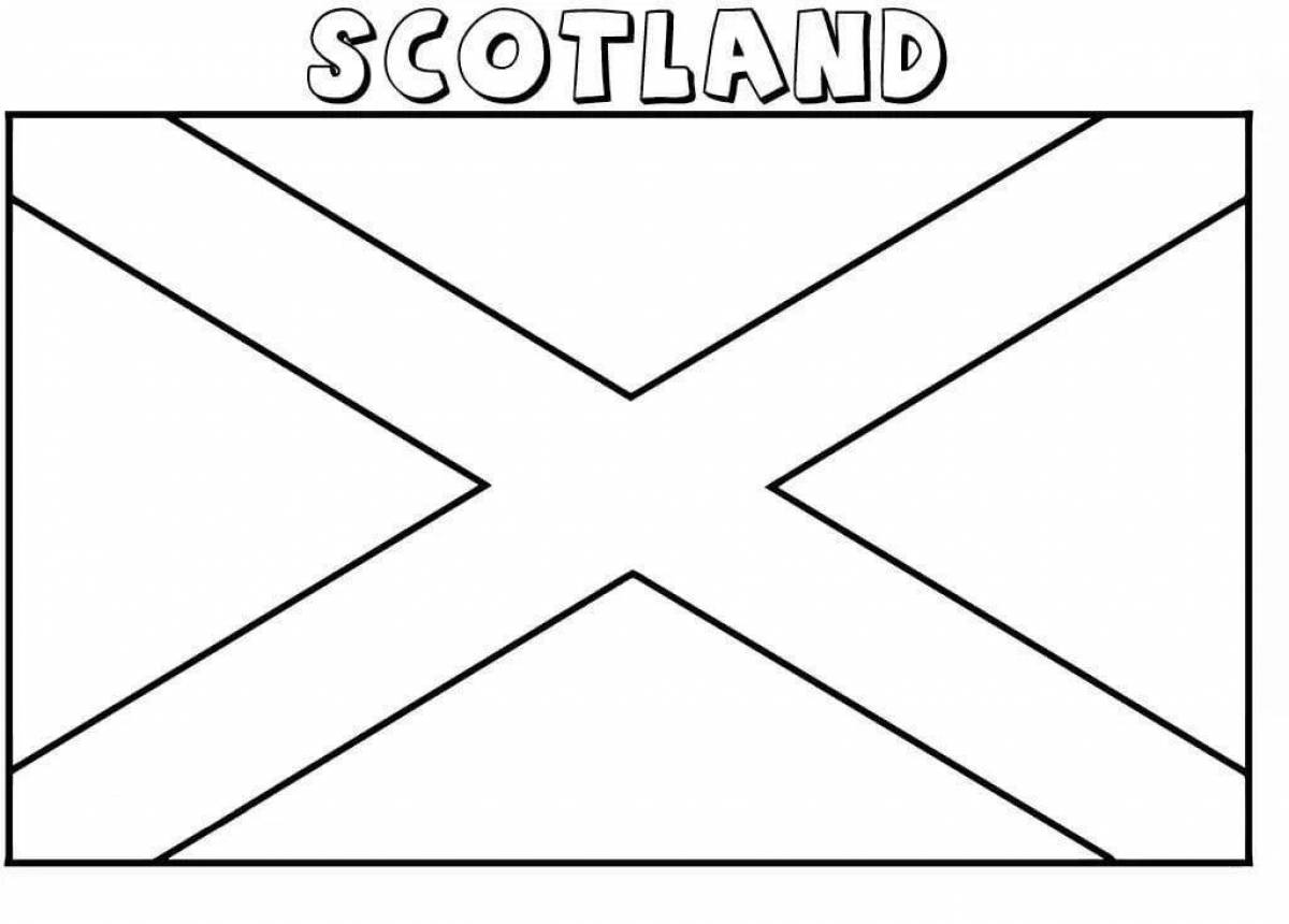 Glowing england flag coloring page
