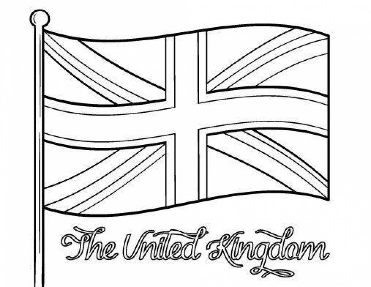 Раскраска роскошный флаг англии