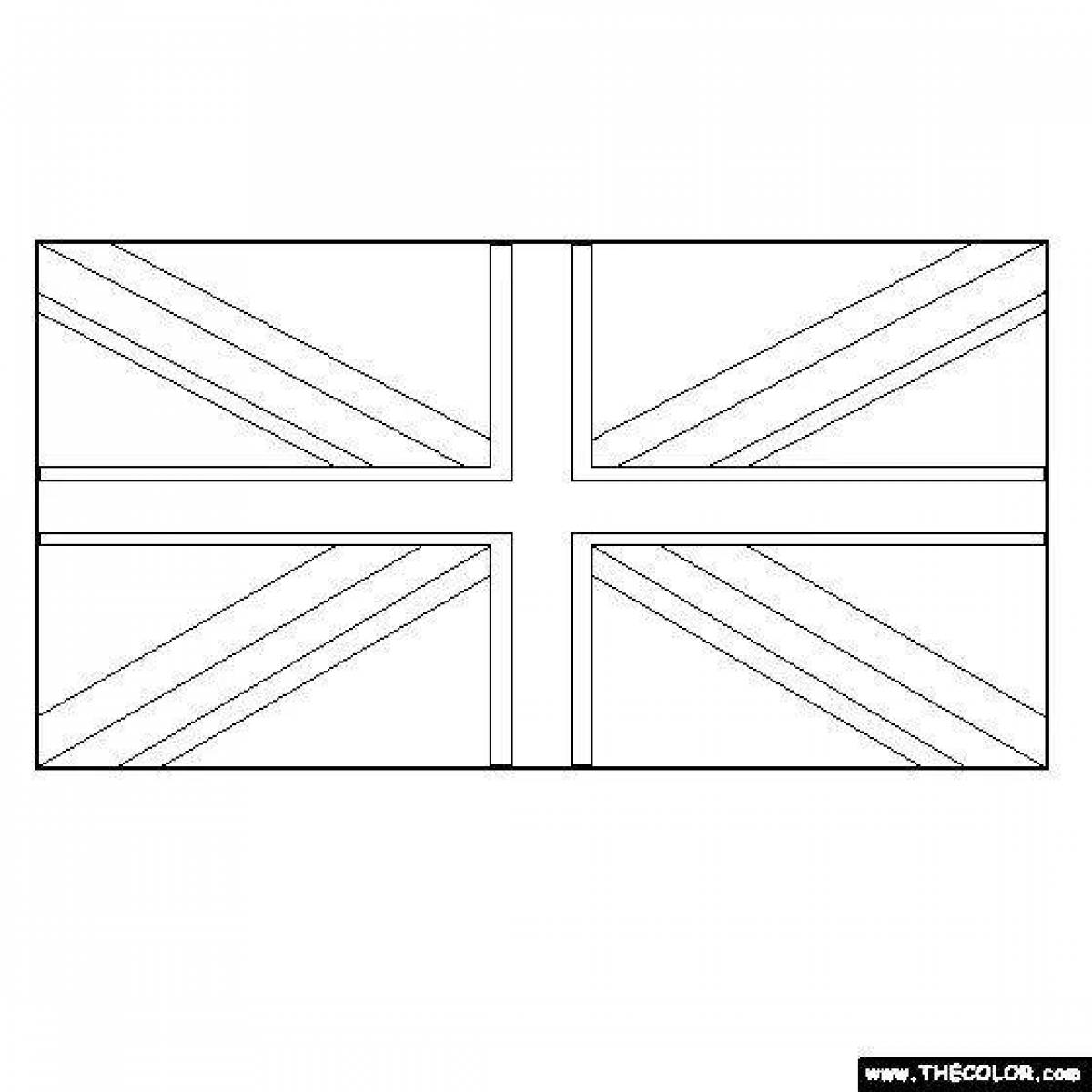 Красочно детализированная страница раскраски флага англии