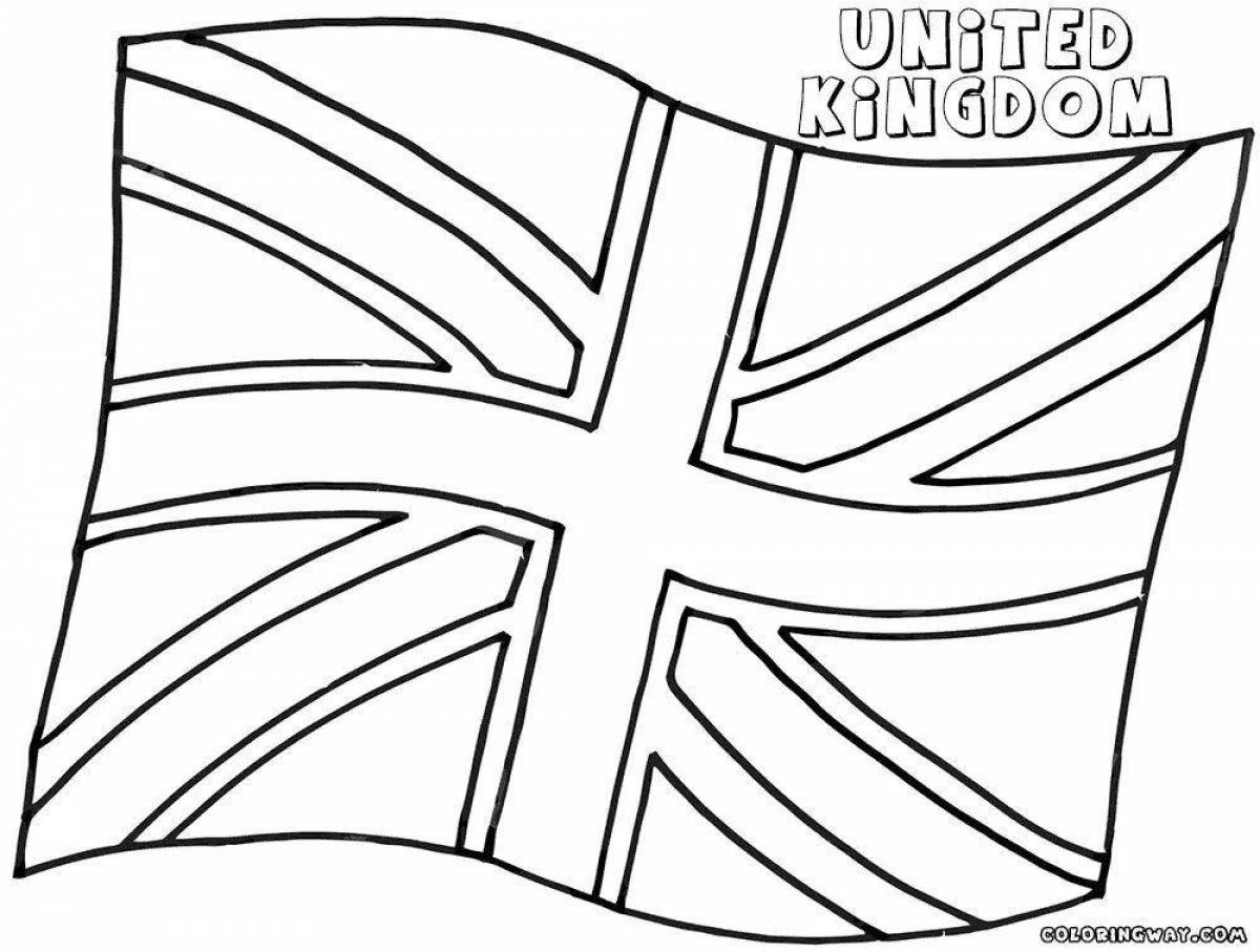Colorfully rendered england flag coloring page