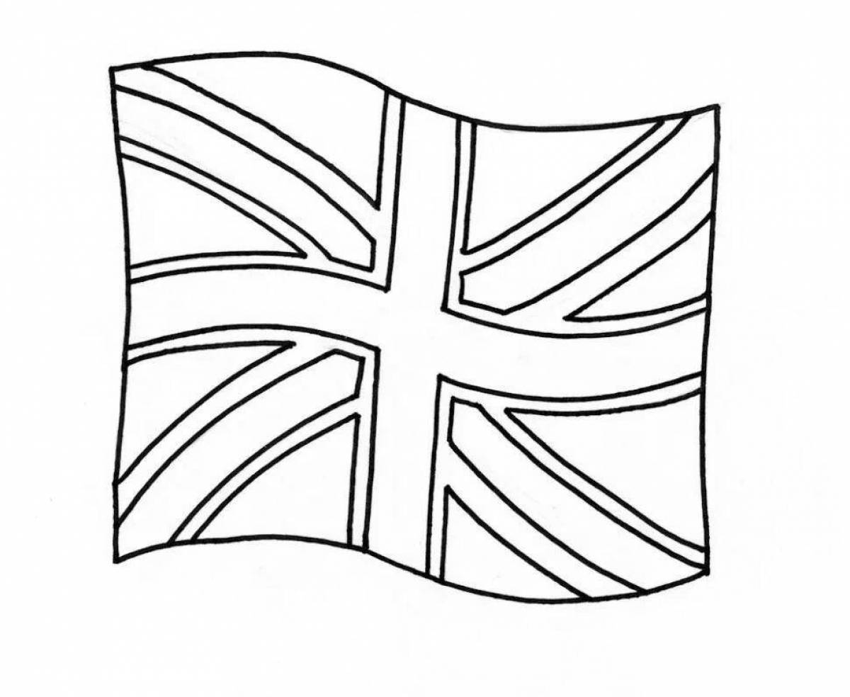 Красочно украшенный флаг англии раскраска