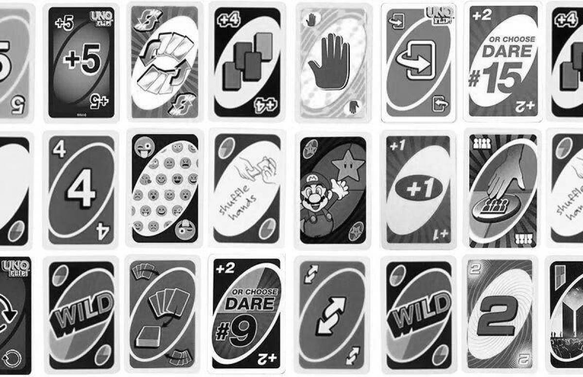 Изысканная раскраска uno card