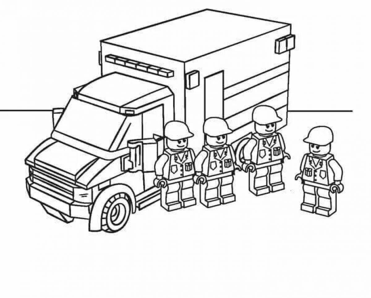 Восхитительная страница раскраски lego police