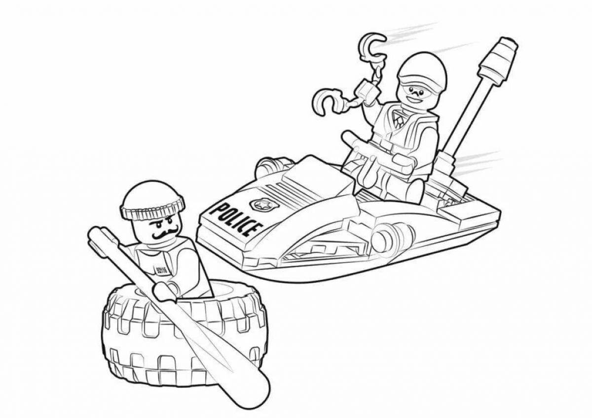 Раскраска Офицер полиции LEGO — Раскраски для детей печать онлайн