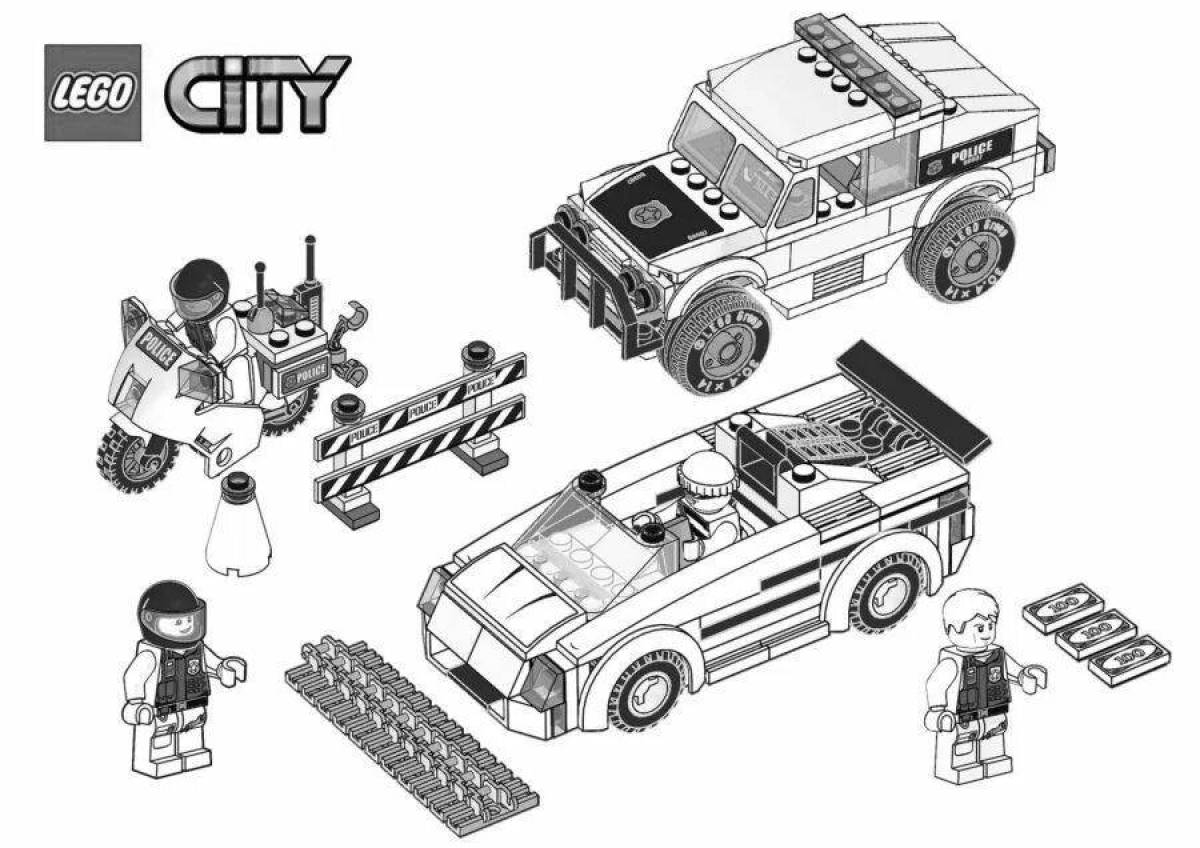 Great lego police coloring page