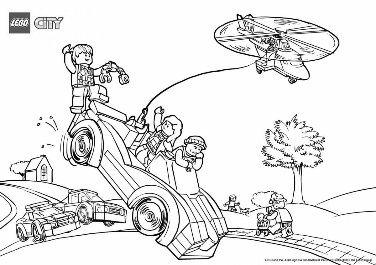 Amazing lego police coloring page