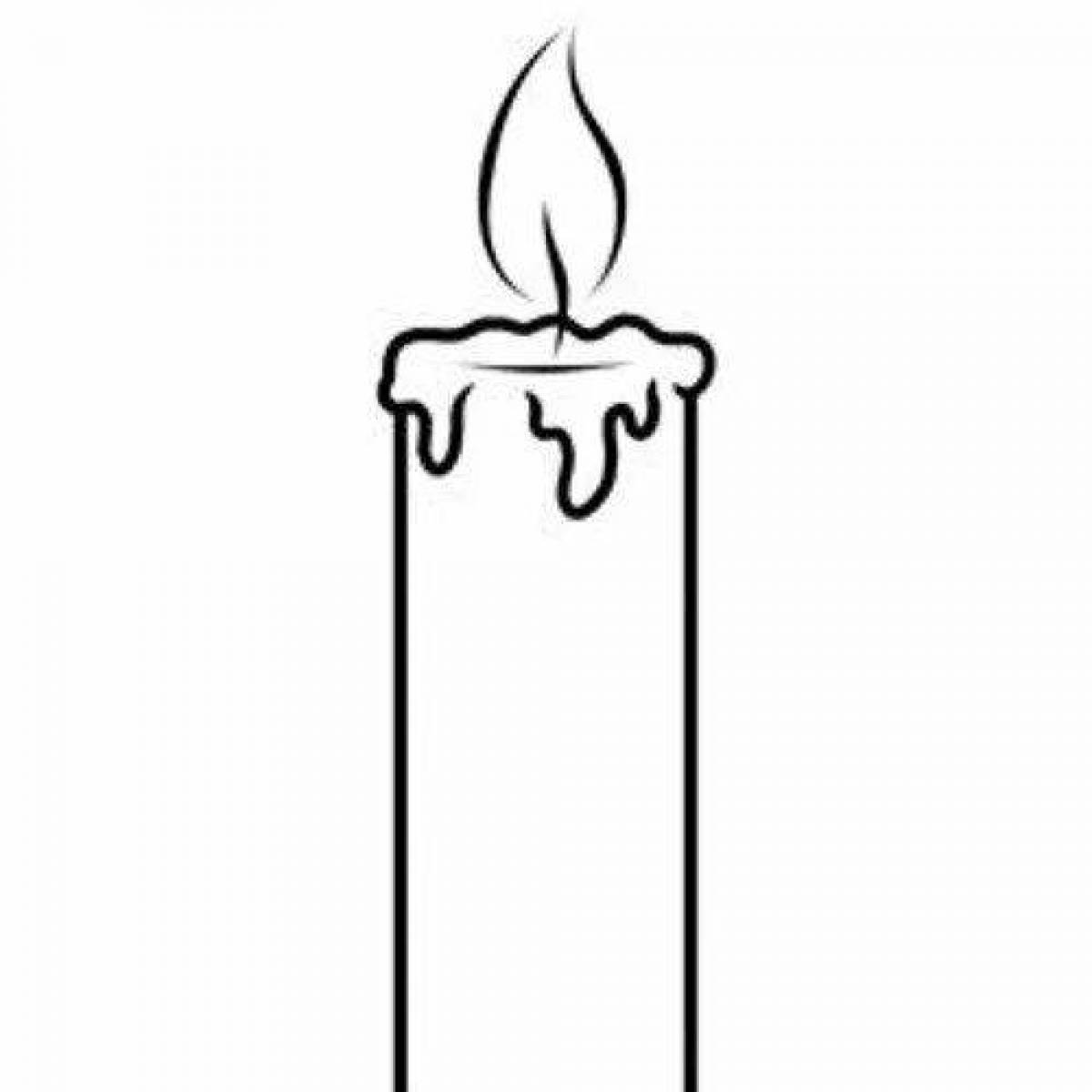 Glowing memory candle coloring page