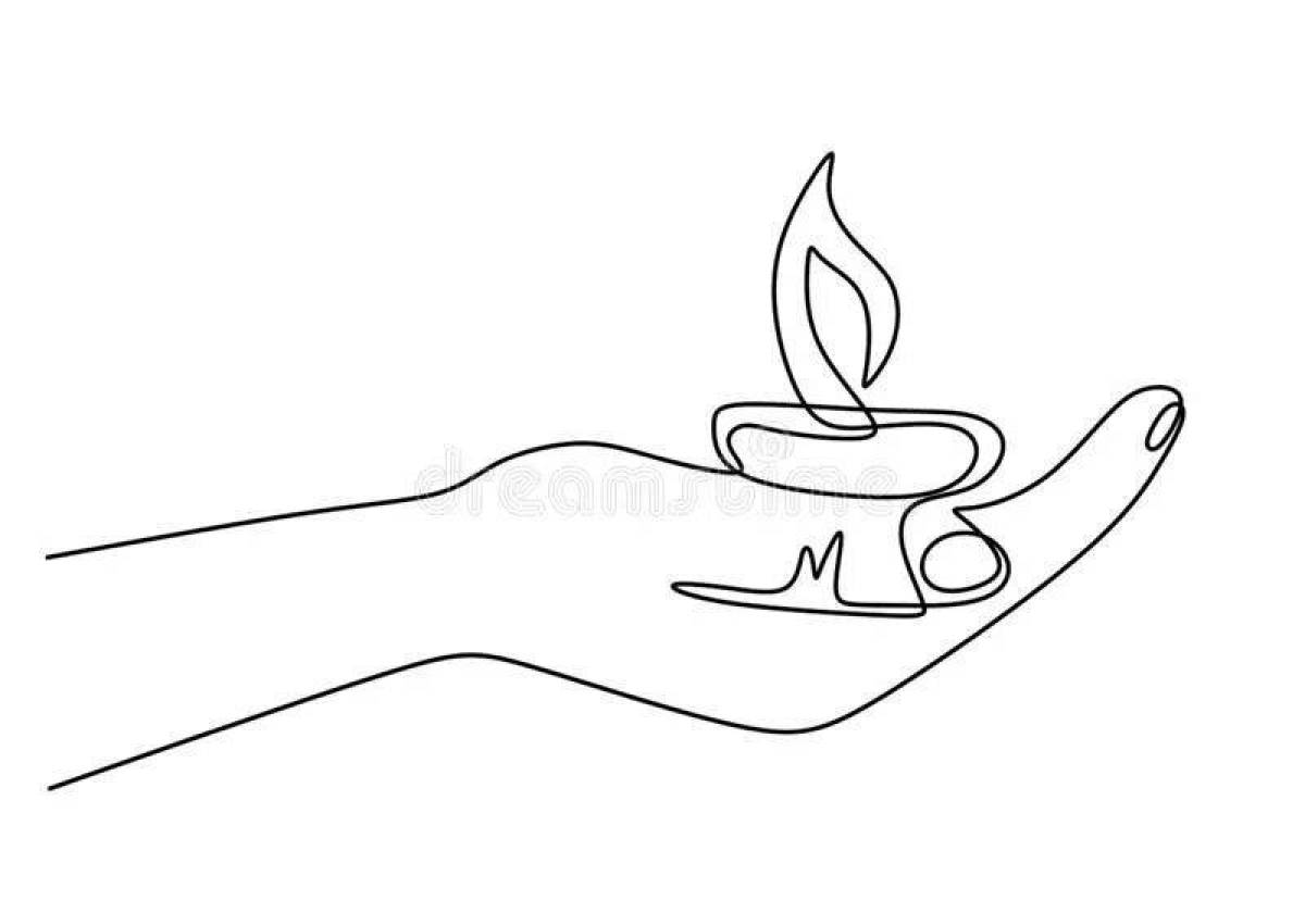 Coloring candle of peaceful memory