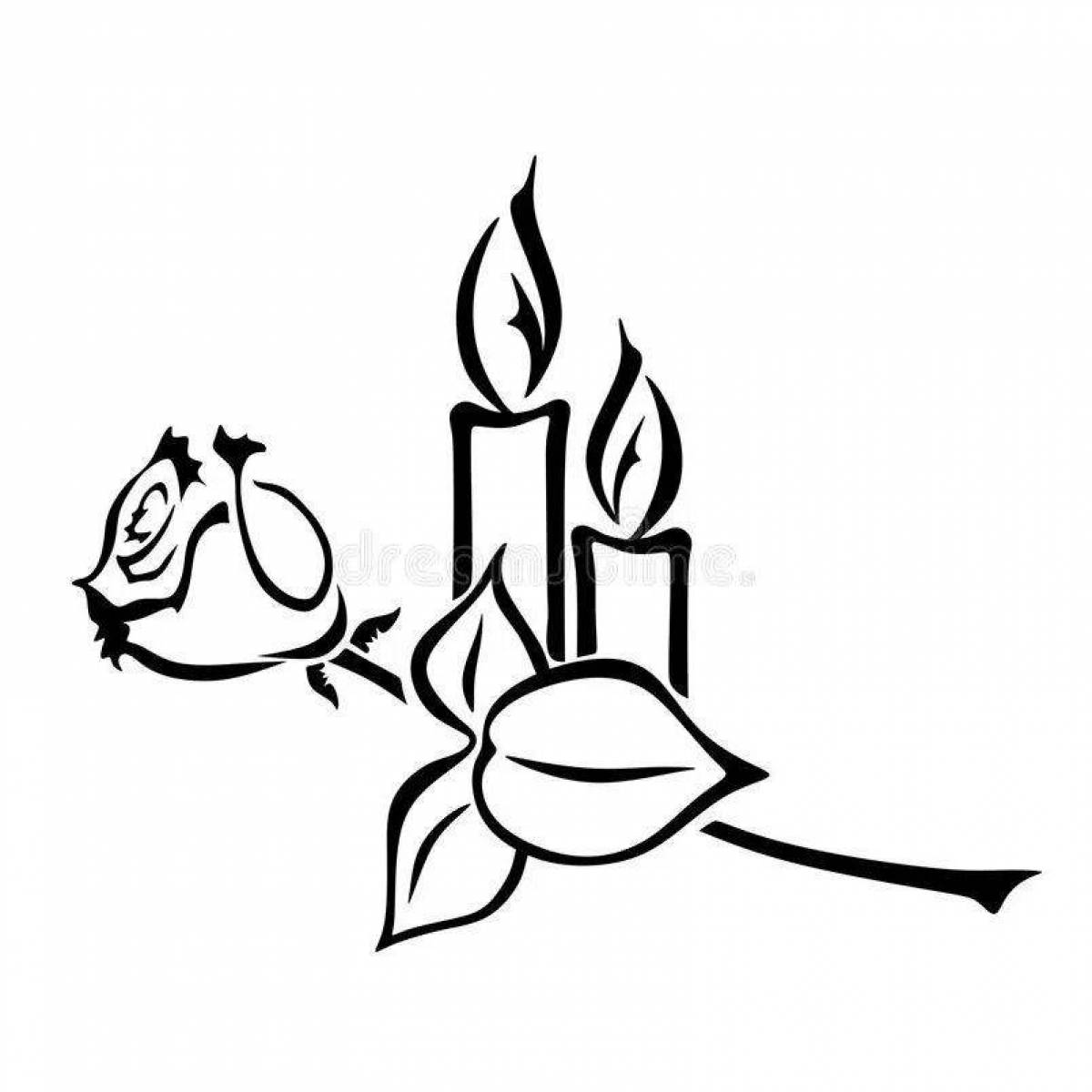 Adorable Memory Candle coloring page