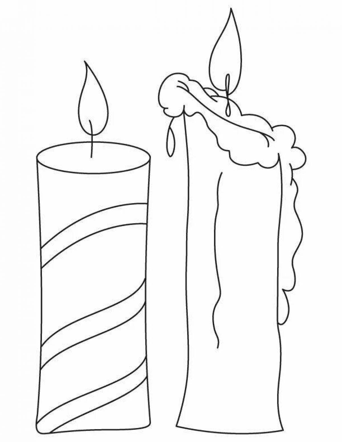 Delightful memory candle coloring page