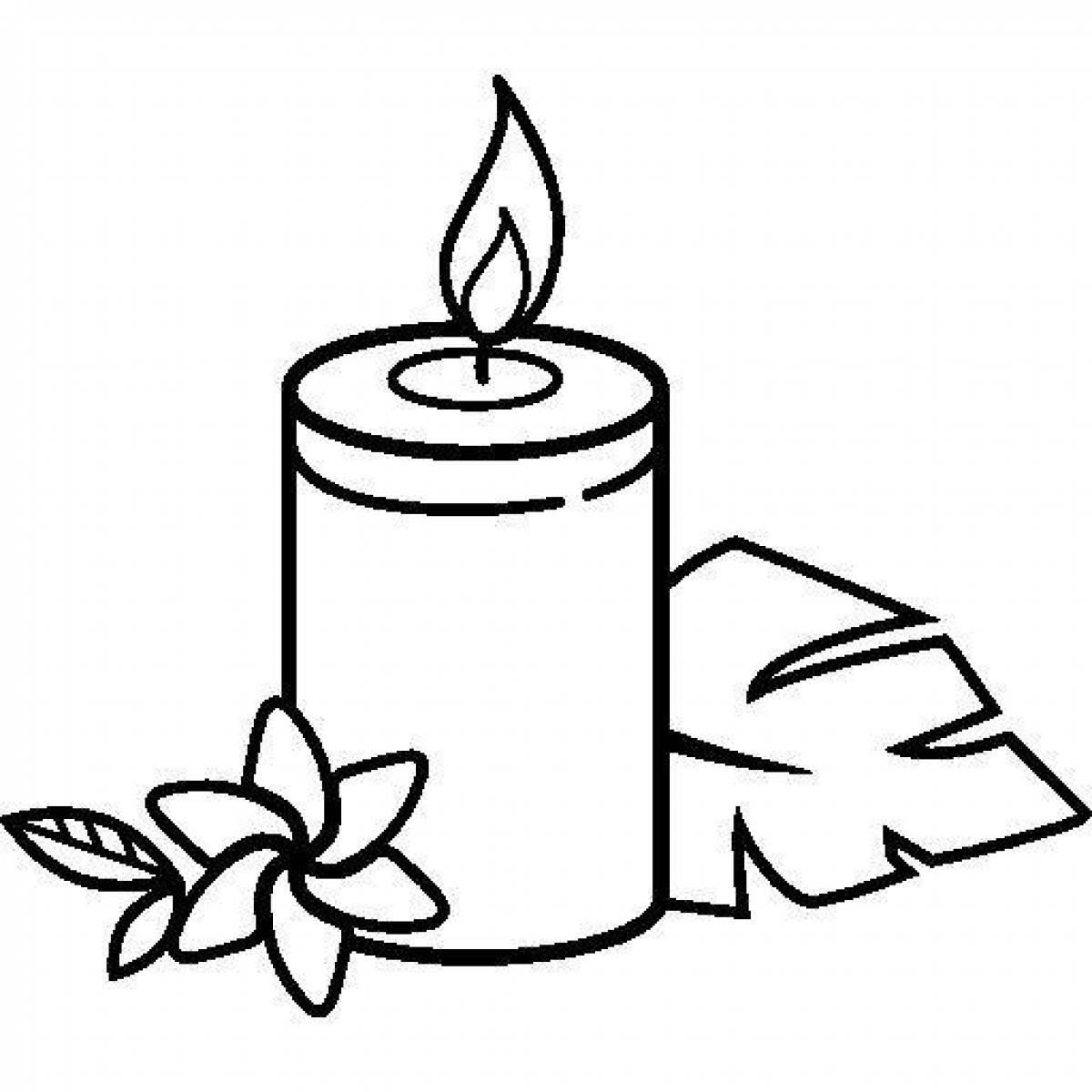 Gorgeous memory candle coloring page