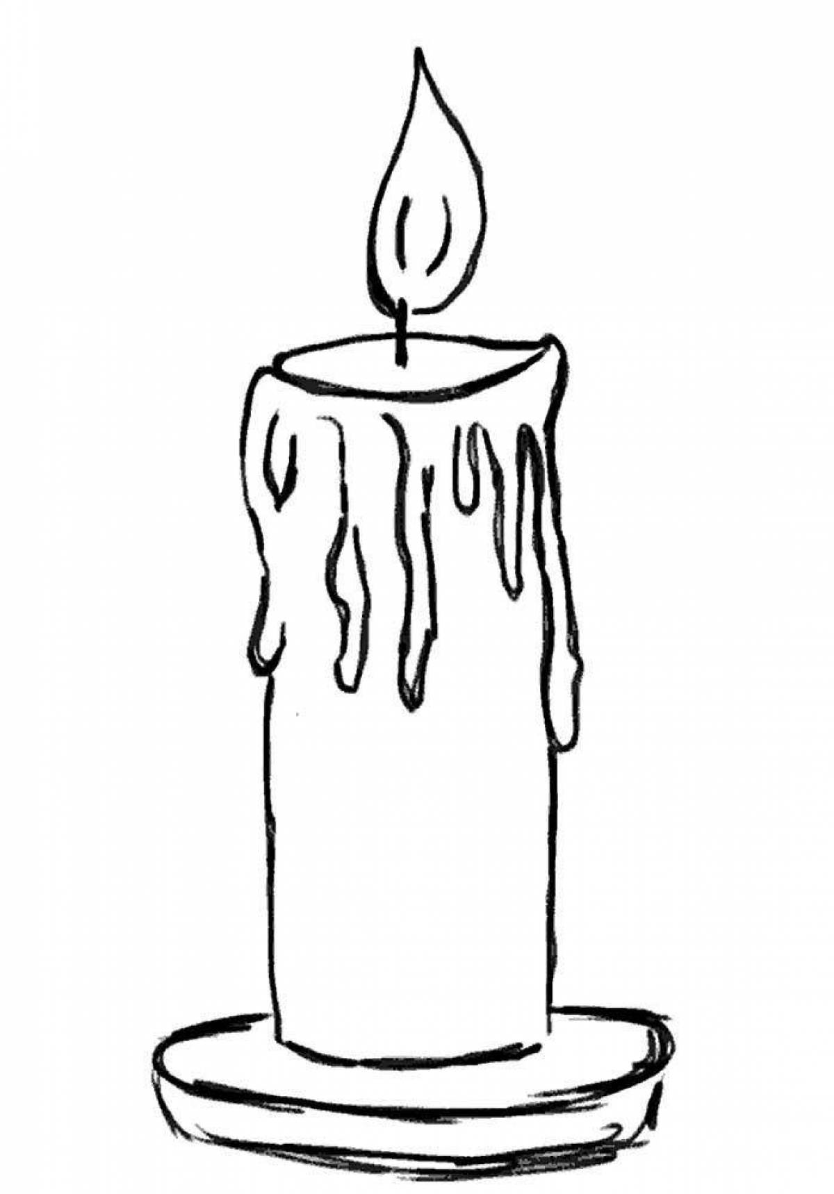 Vivacious memory candle coloring page