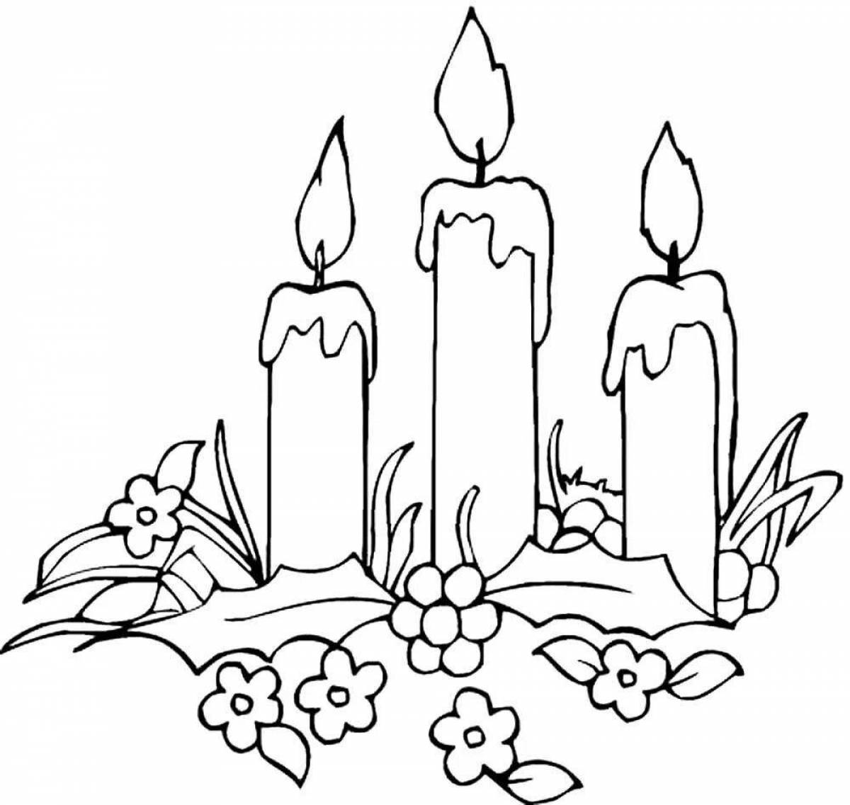 Dazzling memory candle coloring page