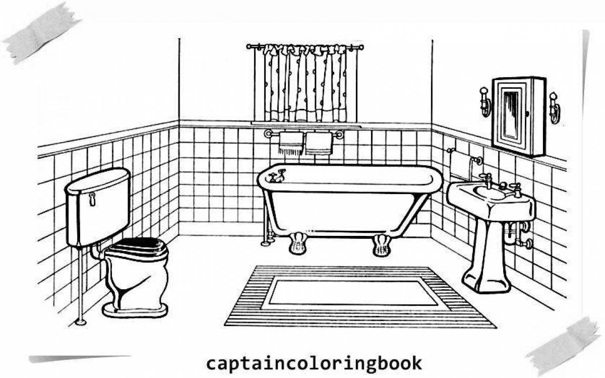 Fancy bathroom coloring book