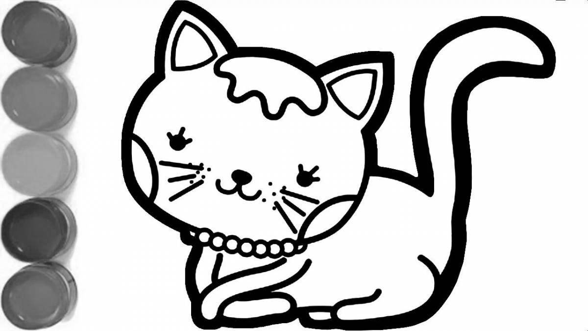 Animated rainbow cat coloring page