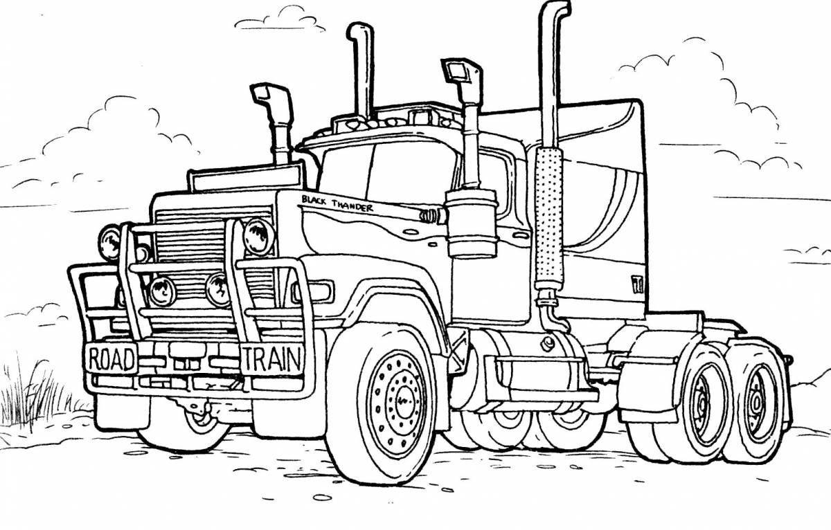 Impossible big car coloring page